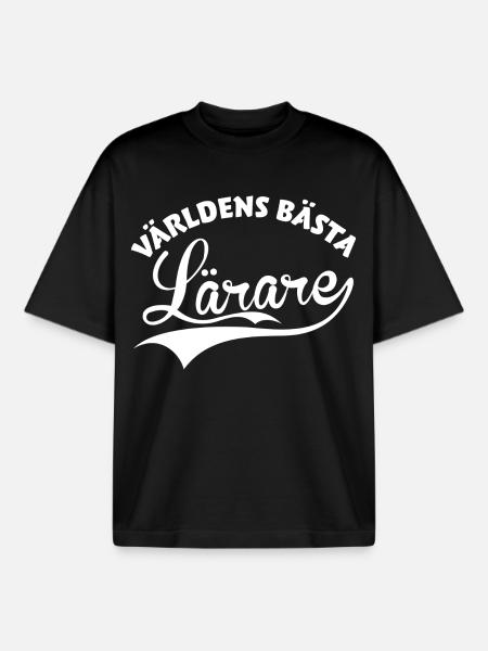 Världens Bästa Lärare - T-shirt unisexe boxy épais biologique Stanley/Stella - noir