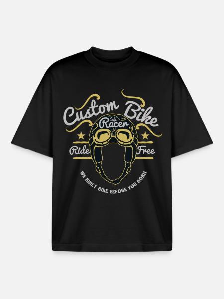 Motorcycle, Biker, Screwdriver - Boxy Heavyweight Unisex Organic T-Shirt by Stanley/Stella - black
