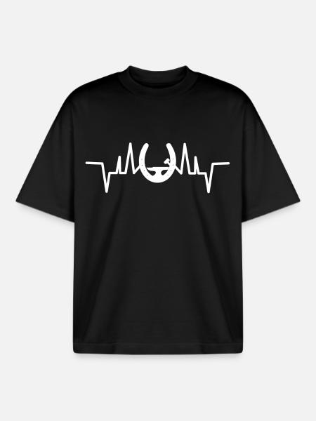 Sabots de fer à cheval - T-shirt unisexe boxy épais biologique Stanley/Stella - noir