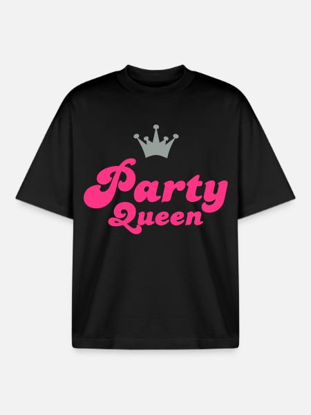 party_queen - T-shirt unisexe boxy épais biologique Stanley/Stella - noir