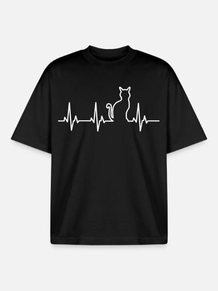 Music for cats - Boxy Heavyweight Unisex Organic T-Shirt by Stanley/Stella - black