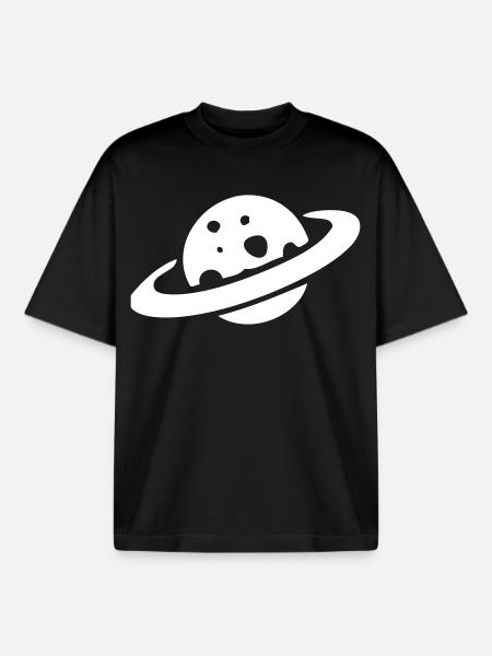 Saturn - Boxy Heavyweight Unisex Organic T-Shirt by Stanley/Stella - black