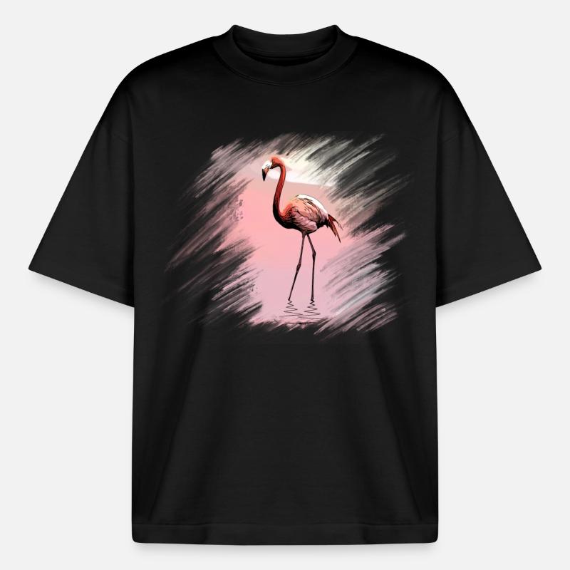 Flamingo - Boxy Heavyweight Unisex Organic T-Shirt von Stanley/Stella - Schwarz