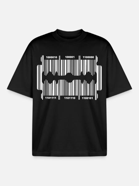 Rasierklinge mit Code - Boxy Heavyweight Unisex Organic T-Shirt von Stanley/Stella - Schwarz