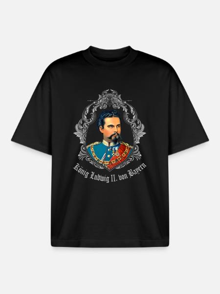 König Ludwig II - Boxy Heavyweight Unisex Organic T-Shirt von Stanley/Stella - Schwarz