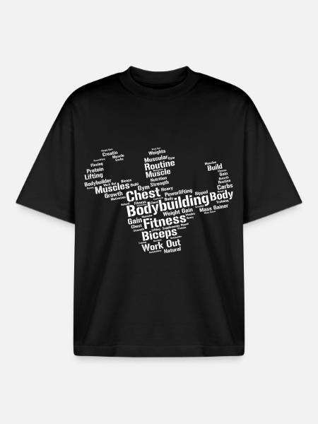 Bodybuilder - Boxy Heavyweight Unisex Organic T-Shirt by Stanley/Stella - black