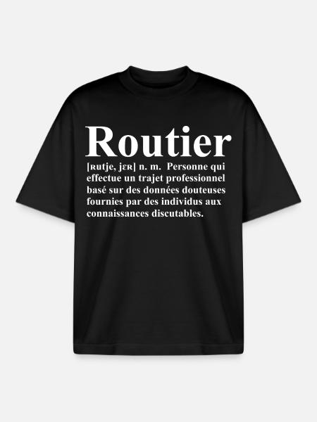 Routier Définition - T-shirt unisexe boxy épais biologique Stanley/Stella - noir