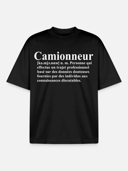 Camionneur Définition - T-shirt unisexe boxy épais biologique Stanley/Stella - noir