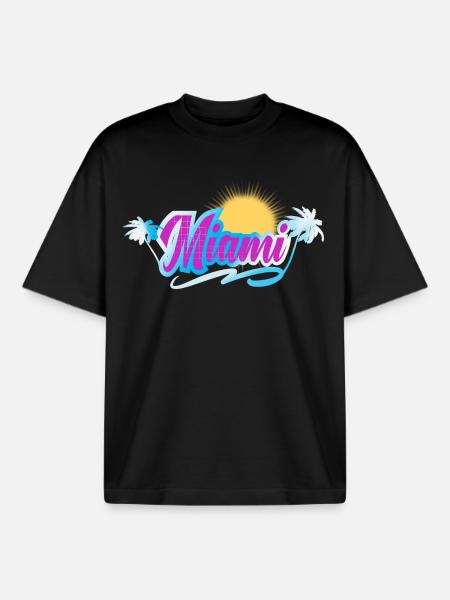 Miami - Boxy Heavyweight Unisex Organic T-Shirt by Stanley/Stella - black