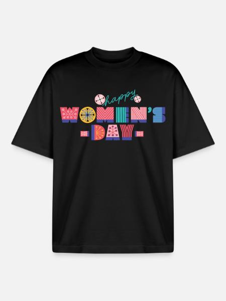 international Women's Day - Boxy Heavyweight Unisex Organic T-Shirt by Stanley/Stella - black