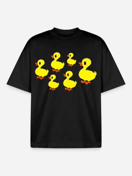 ducks - Boxy Heavyweight Unisex Organic T-Shirt by Stanley/Stella - black