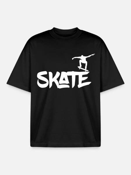 Patineur - T-shirt unisexe boxy épais biologique Stanley/Stella - noir