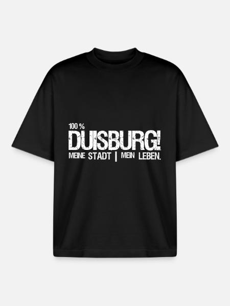 100% Duisburg Stadtleben - Boxy Heavyweight Unisex Organic T-Shirt von Stanley/Stella - Schwarz