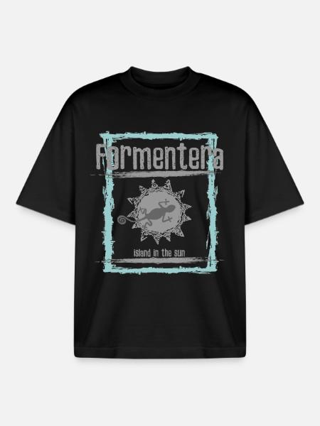 Formentera Sun Island Design - Boxy Heavyweight Unisex Organic T-Shirt by Stanley/Stella - black