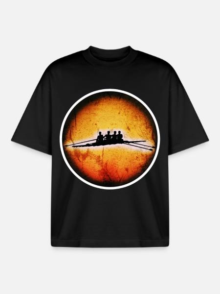 4-man rowers - Boxy Heavyweight Unisex Organic T-Shirt by Stanley/Stella - black