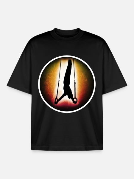 Gymnastics - Rings - Boxy Heavyweight Unisex Organic T-Shirt by Stanley/Stella - black