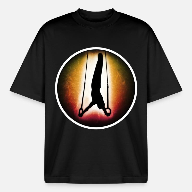 Turnen - Ringe - Boxy Heavyweight Unisex Organic T-Shirt von Stanley/Stella - Schwarz