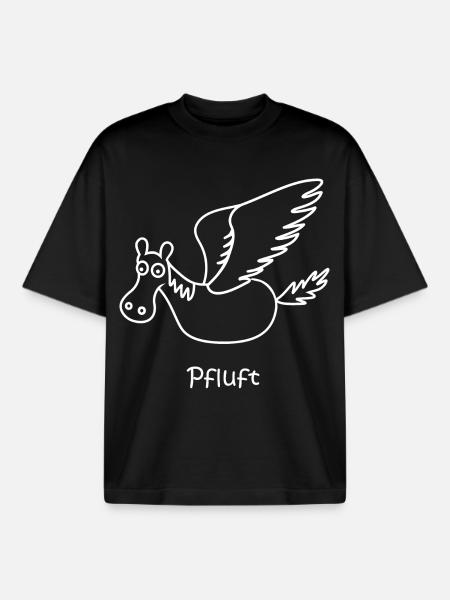 Charrue, cheval volant - T-shirt unisexe boxy épais biologique Stanley/Stella - noir