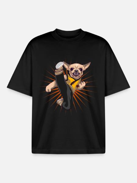 Chihuahua - T-shirt unisexe boxy épais biologique Stanley/Stella - noir