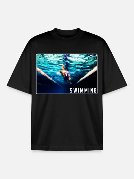 Natation - conception - T-shirt unisexe boxy épais biologique Stanley/Stella - noir