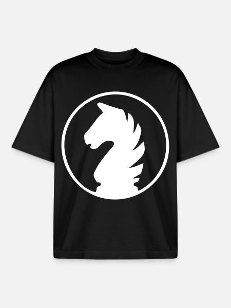 Chess - Horse - Boxy Heavyweight Unisex Organic T-Shirt by Stanley/Stella - black