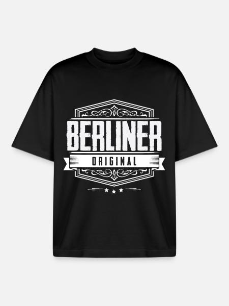 Berliner Original - Berlin - T-shirt unisexe boxy épais biologique Stanley/Stella - noir
