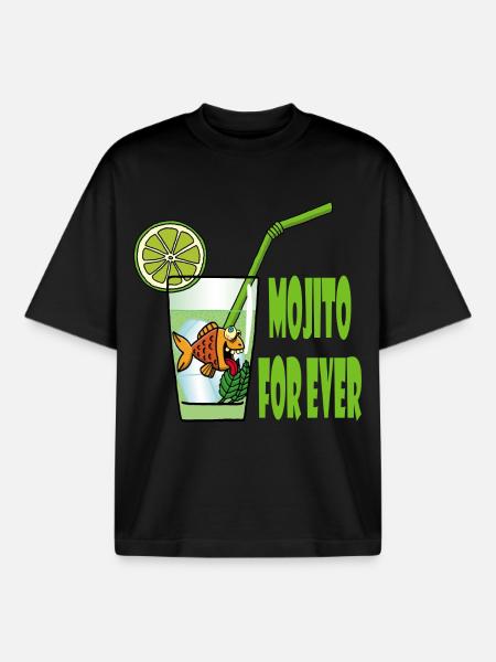 Mojito and goldfish - Boxy Heavyweight Unisex Organic T-Shirt by Stanley/Stella - black