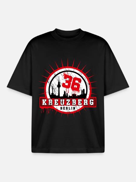 Kreuzberg Skyline 36 Berlin - Boxy Heavyweight Unisex Organic T-Shirt by Stanley/Stella - black