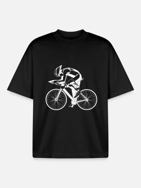 Racing cyclist - Boxy Heavyweight Unisex Organic T-Shirt by Stanley/Stella - black