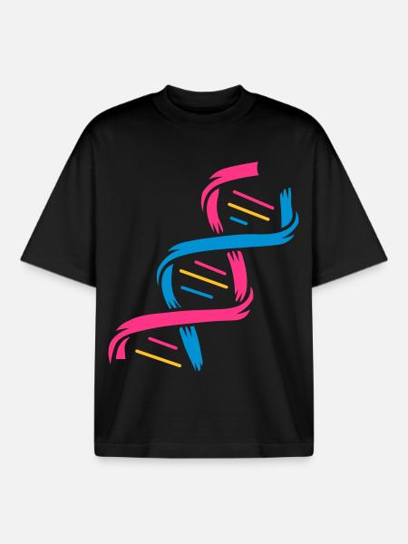 La structure d'une molécule d'ADN - T-shirt unisexe boxy épais biologique Stanley/Stella - noir