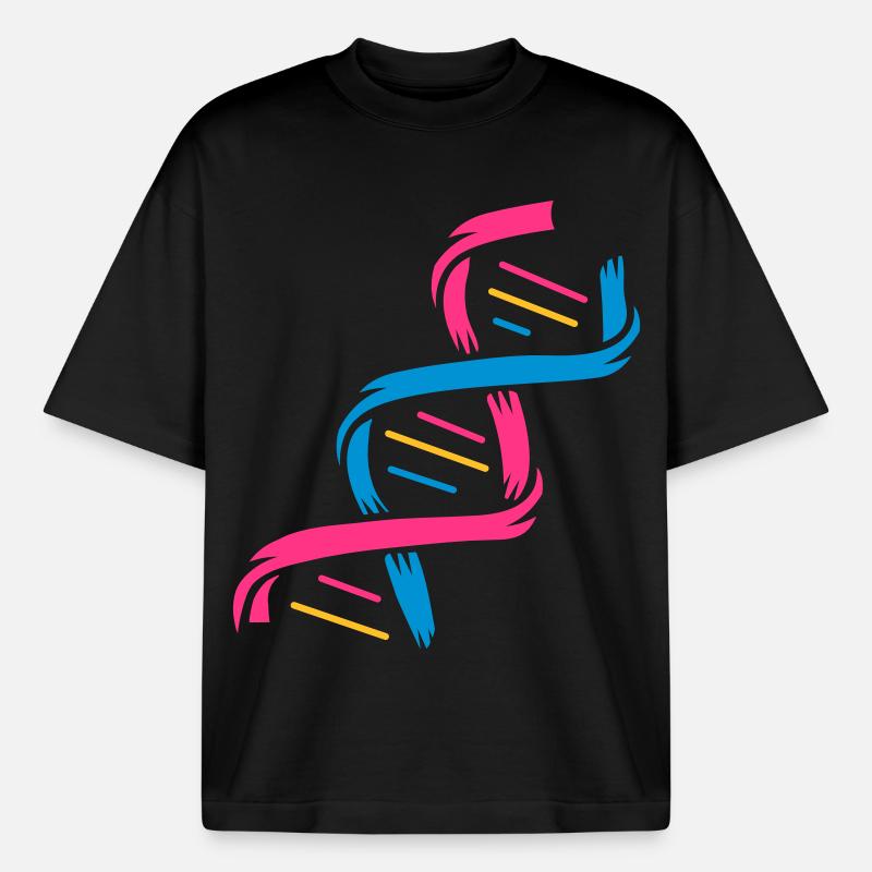 Die Struktur eines DNA-Moleküls - Boxy Heavyweight Unisex Organic T-Shirt von Stanley/Stella - Schwarz