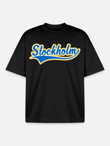 Stockholm Swoosh - Unisex boxy heavyweight ekologisk T-shirt Stanley/Stella - svart