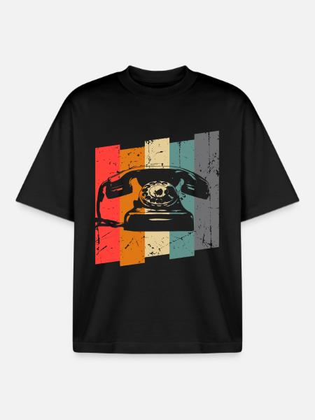Telefon - Boxy Heavyweight Unisex Organic T-Shirt von Stanley/Stella - Schwarz