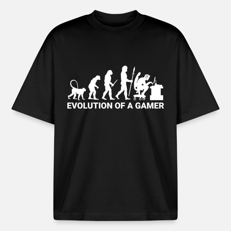 Évolution gamer - T-shirt unisexe épais coupe boxy Stanley/Stella - noir