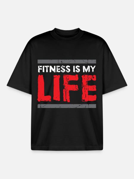 Fitness saying - Boxy Heavyweight Unisex Organic T-Shirt by Stanley/Stella - black