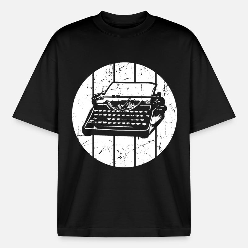 Rétro - T-shirt unisexe épais coupe boxy Stanley/Stella - noir