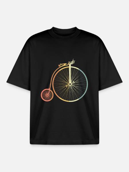 Penny farthing - Boxy Heavyweight Unisex Organic T-Shirt by Stanley/Stella - black