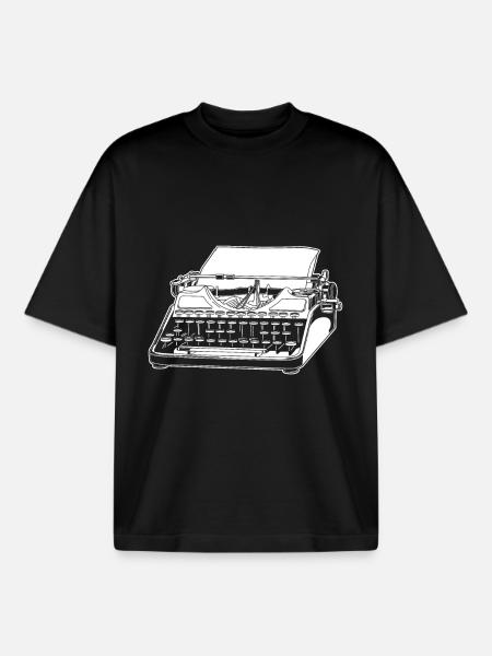 Machine à écrire - T-shirt unisexe boxy épais biologique Stanley/Stella - noir