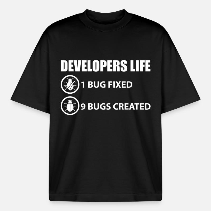 Blague programmeur - T-shirt unisexe épais coupe boxy Stanley/Stella - noir