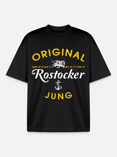Original Rostocker Jung - T-shirt unisexe boxy épais biologique Stanley/Stella - noir