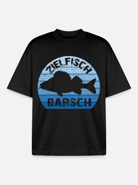 Zielfisch Barsch | Perca | Barschangler - Boxy Heavyweight Unisex Organic T-Shirt von Stanley/Stella - Schwarz