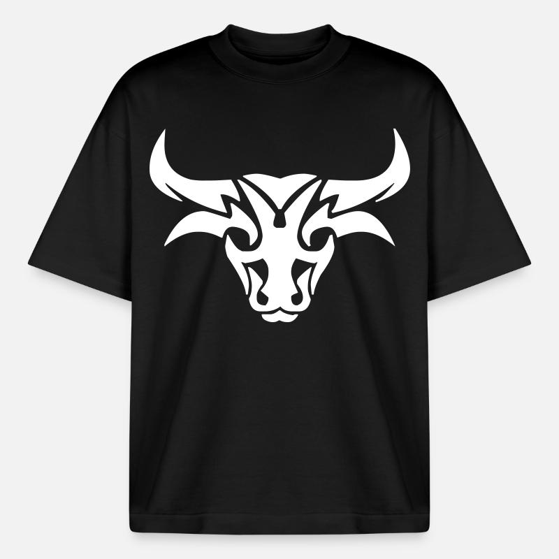 Bull design - Heavyweight Boxy Unisex T-Shirt by Stanley/Stella - black