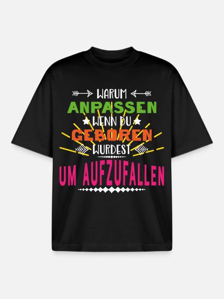 Auffallen - Boxy Heavyweight Unisex Organic T-Shirt von Stanley/Stella - Schwarz