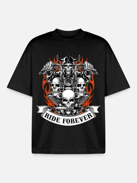 motorcyclist - Boxy Heavyweight Unisex Organic T-Shirt by Stanley/Stella - black