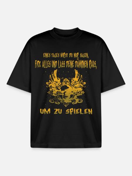 Dämon - Boxy Heavyweight Unisex Organic T-Shirt von Stanley/Stella - Schwarz