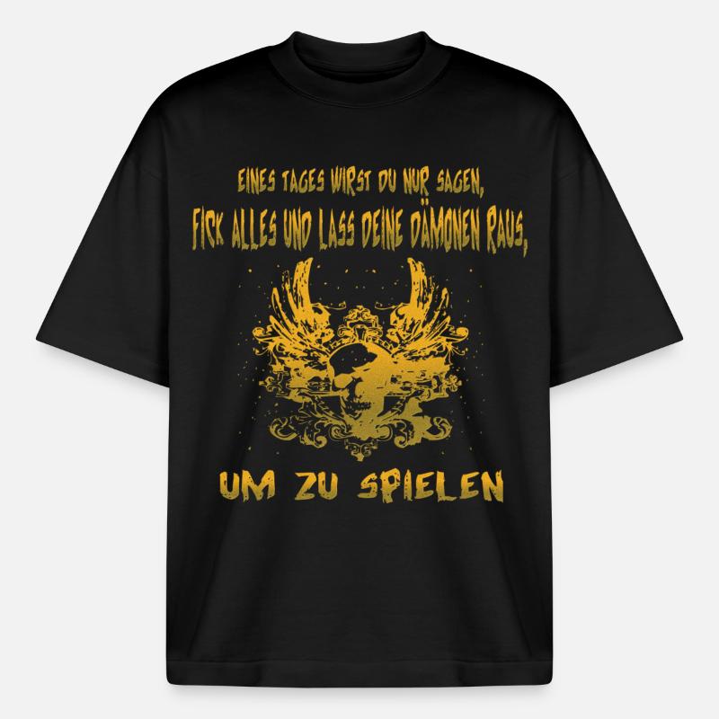 Dämon - Boxy Heavyweight Unisex Organic T-Shirt von Stanley/Stella - Schwarz