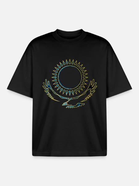 Kazakhstan Adler noble - Boxy Heavyweight Unisex Organic T-Shirt by Stanley/Stella - black