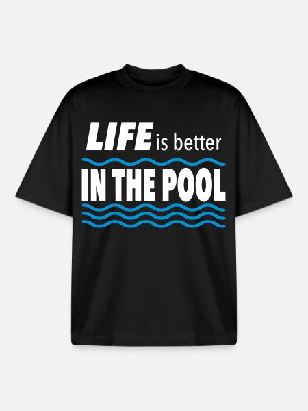 swimming pool - Boxy Heavyweight Unisex Organic T-Shirt by Stanley/Stella - black