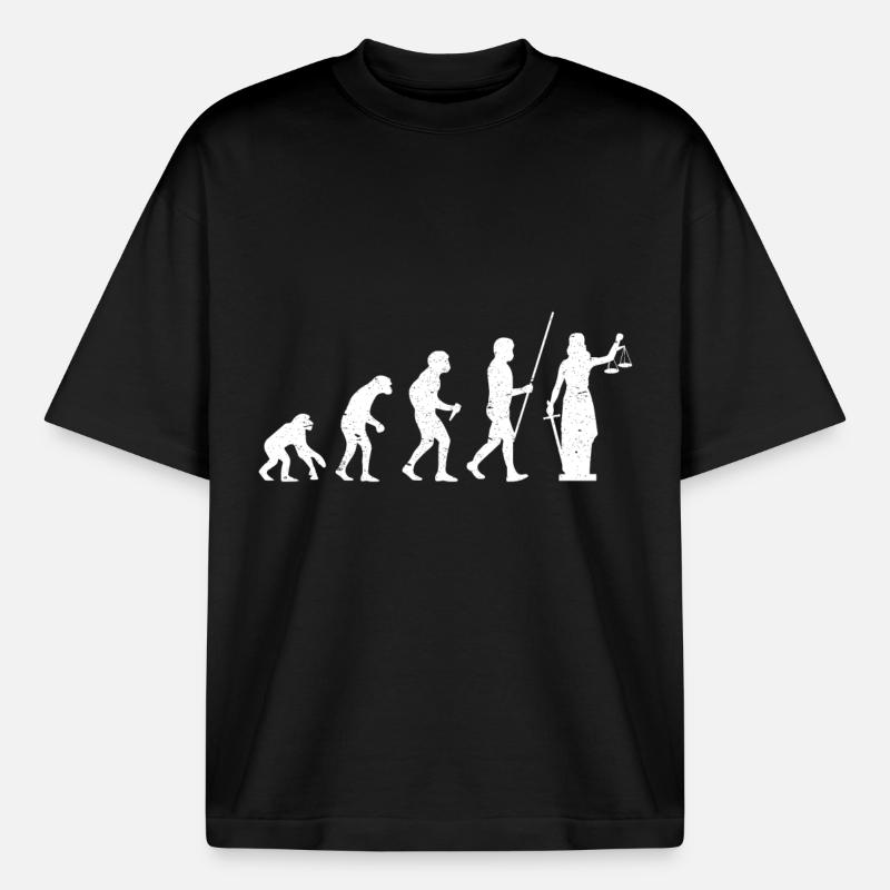 Lawyer Jurist Law Justitia Evolution - Boxy Heavyweight Unisex Organic T-Shirt by Stanley/Stella - black
