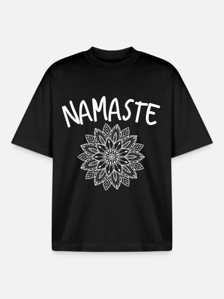 Yoga Namaste méditation - T-shirt unisexe boxy épais biologique Stanley/Stella - noir
